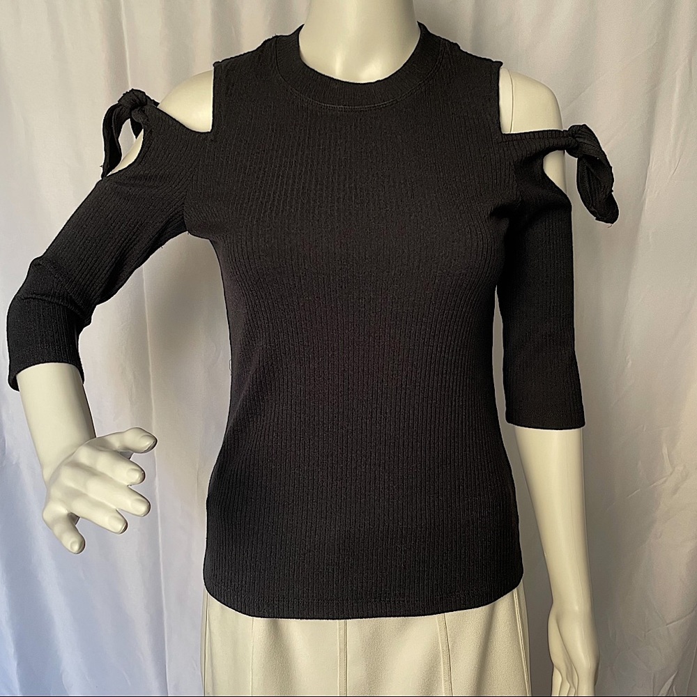 Rebecca Taylor Knit Cold Shoulder Top Women Size S